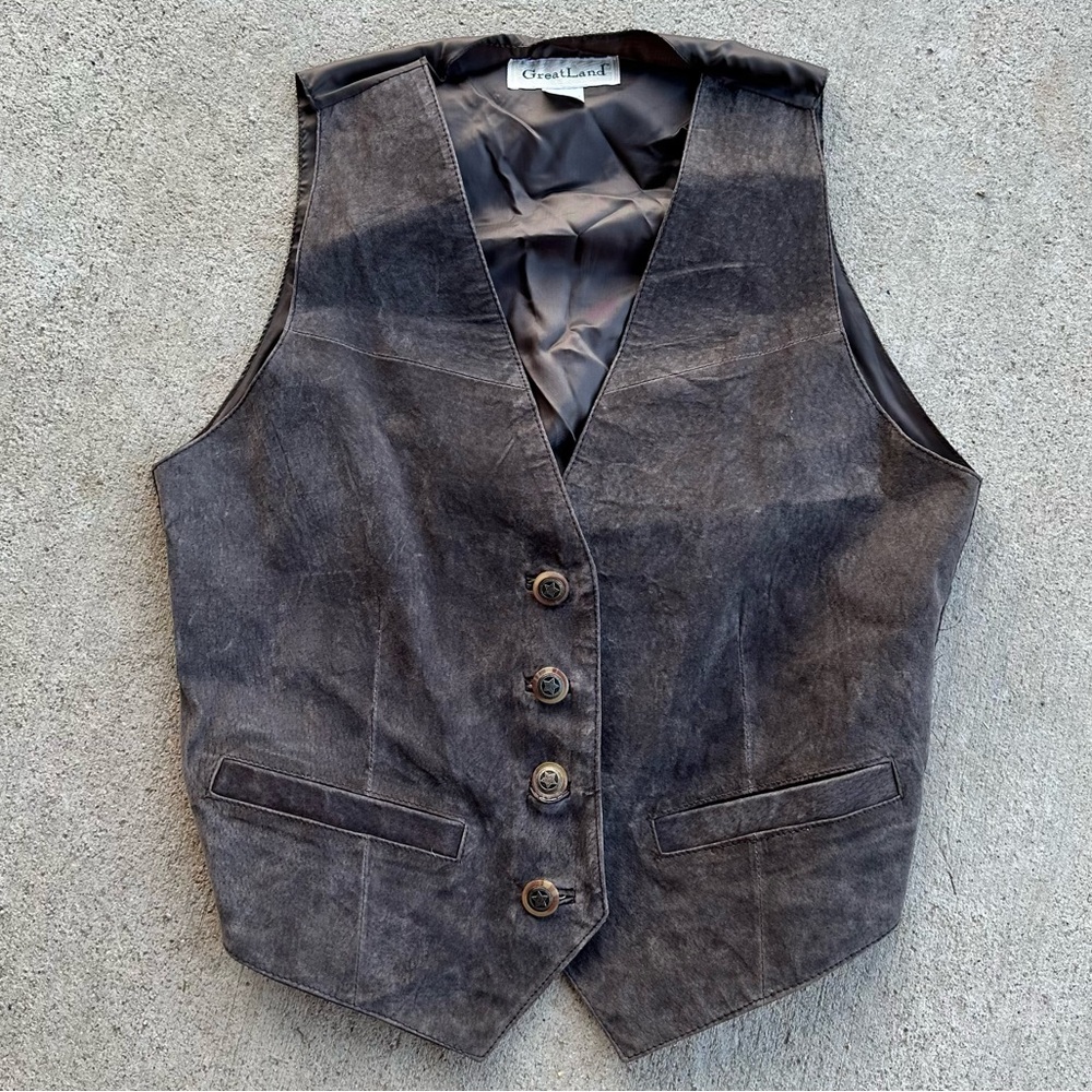 Great Land Suede Vest with Button Closure